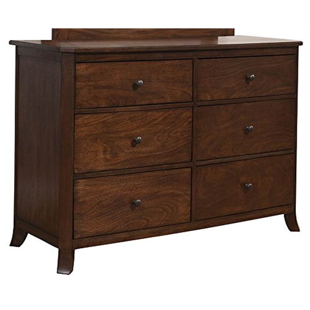 Baker 6 Drawer Dresser in Mahogany Finish