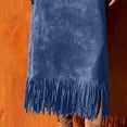 thumbnail image 6 of HBBIKVI Maxi Vacation Skirts for Women Boho Tiered Ruffle Skirt with Solid Color Drawstring Elastic Waist and Pockets for Casual Vacation, 6 of 6