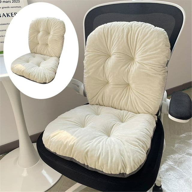 Chair Cushions,Sit Pad,Chair Cushion Plush Soft Seat Cushion with Removable Cover High Back Chair Cushion with Ties Non Slip Rocking Chair Cushion for Car Home Dining Room Kitchen,Room Decor,White