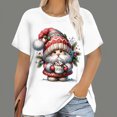 thumbnail image 1 of Camisetas de Navidad para mujer, Tops con estampado de dibujos animados de Papá Noel, camisetas de manga corta con cuello redondo, ropa informal de fiesta, Tops de gran tamaño para mujer, 1 of 5