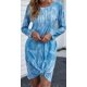 thumbnail image 4 of Vestido corto informal con tinte de corbata para mujer, cuello redondo, sin mangas, camiseta suelta de verano, minivestido Adepaton  CDWJ576-9, 4 of 6