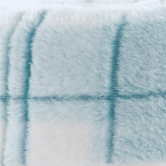 Mainstays Plush Throws, 50" x 60", Aqua Plaid machine wash in cold water and tumble dry on low.