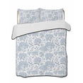 thumbnail image 2 of Quilts Twin XL Size, Blue Flower Soft Comforter Bedding Set for Bed, Botanical Floral Vintage Wildflower Leaf Lightweight Quilted Bedspread with Pillow Cover(2 Pieces) for All Season, 68x98 Inch, 2 of 6