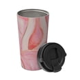 thumbnail image 2 of Fotbe Flamingos Printed Insulated Travel Coffee Mug Spill Proof Leak Proof Stainless Steel Coffee Tumbler Reusable Coffee Cups with Lids Thermos, 2 of 8