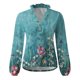 thumbnail image 4 of Mujeres Casual Manga completa Cuello en V Tops Camisas sueltas Blusa Tops estampados Pompotops FGAJ13958, 4 of 5