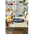 thumbnail image 2 of DII Doubleframe Indoor/Outdoor PVC Round Placemat/6, Nautical Blue, 13.75" Diameter, 2 of 5