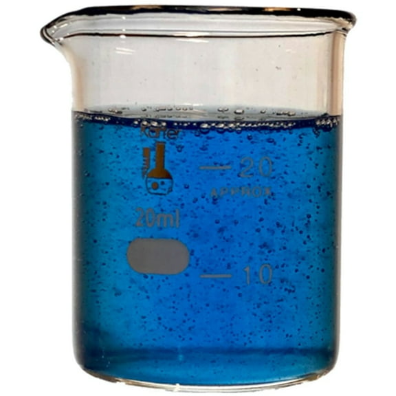 20ml Beaker, Low Form Griffin, Borosilicate 3.3 Glass, Double-Scale Graduations, Karter Scientific 232M4 (Pack 1)