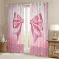 thumbnail image 2 of Manfei Lovely Bow Bowtie Black Out Curtains,Ribbon Bowknot Curtains Pack of 2 (42x63 Each),Pink Sparkling Print Bedroom Curtains For Girls,Luxury Bedroom Decor, 2 of 6