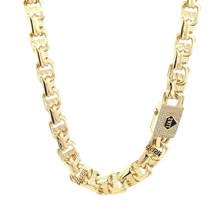 10k Gold Greek Tribal Chino Chain 22” 12mm