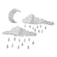 thumbnail image 4 of Pegatinas de pared de algodón duradero con diseño de nubes y luna para decorar paredes. Plata, 4 of 7