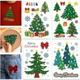 thumbnail image 1 of 4 Sheets Christmas Tree Colorful Water Soluble Hand Sewing Stabilizer for Fabric Stitch Practice Christmas Snowflakes Embroidery Stickers Wash Away Stabilizer for Beginners, 1 of 7