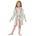 thumbnail image 6 of FORMRS Niños Bathrobe Unisex Hooded Robe Soft Plush Pajamas Sleepwear, Size 10-12T, Light Blue Pattern, 6 of 7