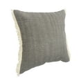 thumbnail image 3 of Ox Bay Bennett 20" x 20" Gray/White Solid Fringed Cotton Adult Decorative Throw Pillow, 3 of 8