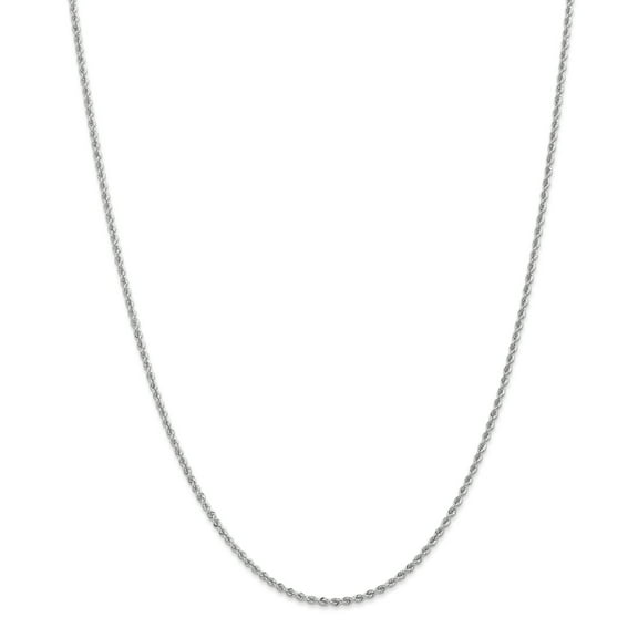 14k White Gold 2.0mm Handmade Regular Rope Chain