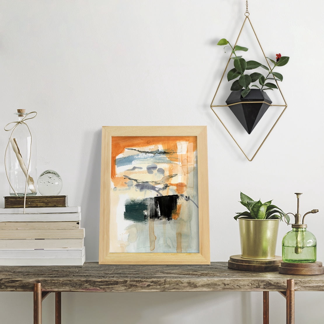 Seria I - Framed Print w/glass - Natural Wood