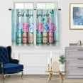 thumbnail image 2 of Floral Farmhouse Kitchen Curtains - Vintage Wooden Barn Short Cafe Curtains for Living Room Bedroom Decor Rustic Flower Tier Curtains Rod Pocket Window Drapes 24 Inches Length 2 Panel Set, 2 of 5