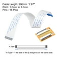 thumbnail image 2 of Uxcell A Type Flexible Flat Cable and Flip Up to Mount Extend Adapter Kit, 15 Pin 1.0mm Pitch 200mm FFC, 2 of 6