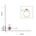 thumbnail image 4 of ANGARA Natural 0.2 Ct. Amethyst with Diamond Halo Ring in 14K Rose Gold for Women (Ring Size: 3), 4 of 9