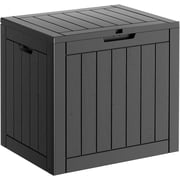 31 Gallon Resin Deck Box, Lockable Patio Outdoor Storage Box for Furniture, Garden Tools and Tools Storage, Waterproof Outside Storage Boxes - Black