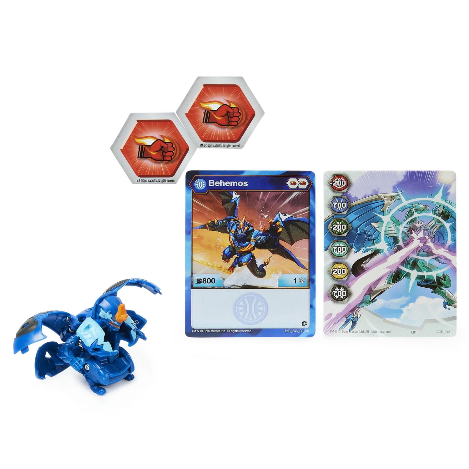 Bakugan, Behemos, 2-inch Tall Geogan Rising Collectible Action Figure and Trading Card