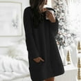 thumbnail image 2 of ShomPort Womens Fleece Comfy Soft Pullover Tops Long Dress Fuzzy Oversized Sweatshirts with Pockets Loungewear (Black 11), 2 of 5