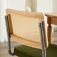 thumbnail image 4 of Mid Century Modern Olive-Green Velvet Dining Chairs with Rattan Back for Artistic Look / Gain High Load Capacity and Comfort in Dining Room, 4 of 7