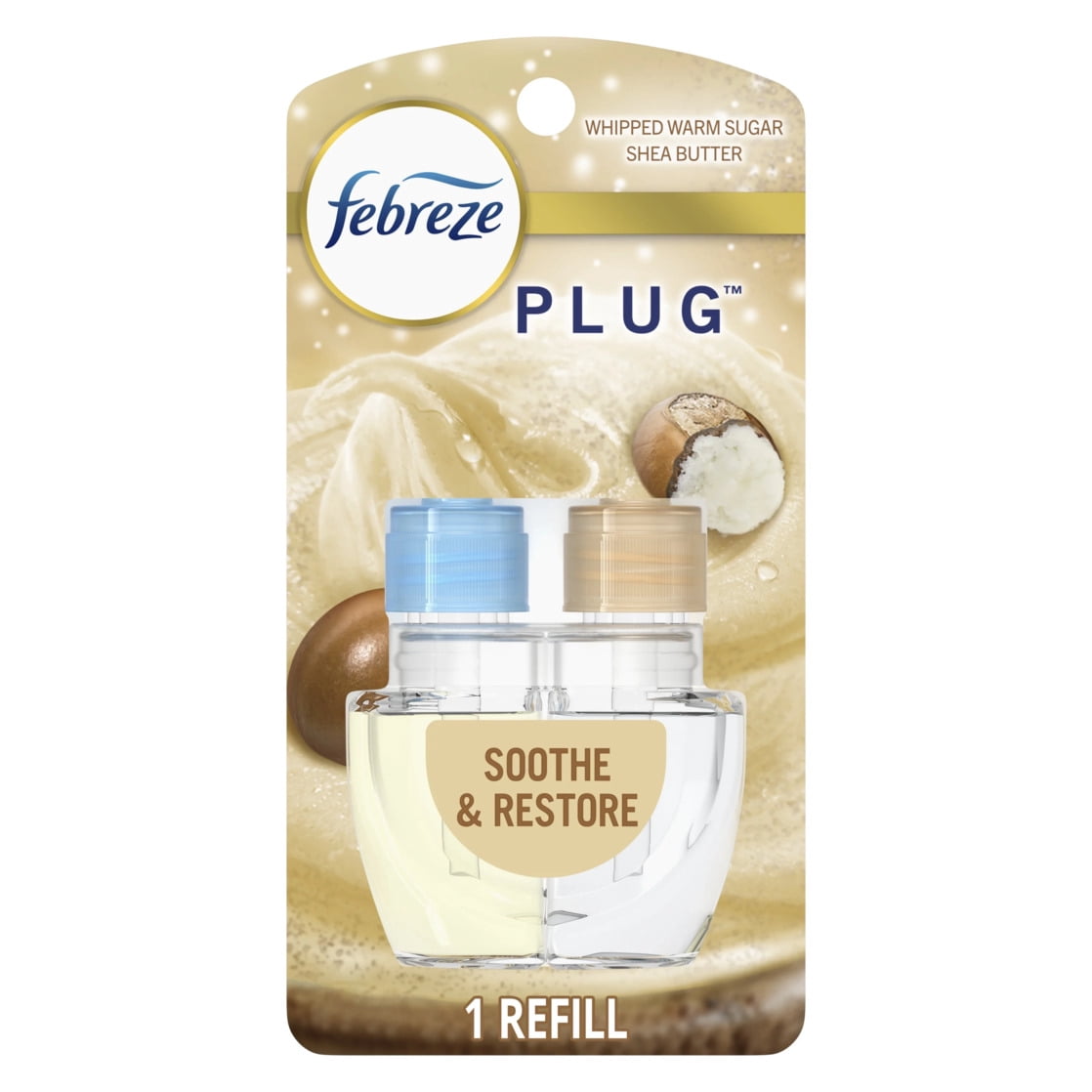(2 pack) Febreze Plug Refill Odor-Fighting Air Freshener Soothe & Restore Scent, 1 Count, 0.87 fl oz