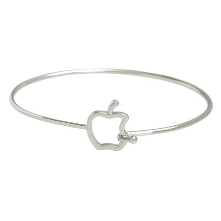 Pori Jewelers 925 Sterling Silver Cut Out Apple Cuff Bangle
