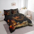 thumbnail image 2 of Feelyou Mid Century Witch Twin Bedding, Boho Halloween Pumpkin Bedding Comforter Set, Black Reversible, 7 Pieces, 2 of 7