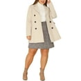 thumbnail image 3 of MODA NOVA Juniors Plus Size Winter Warm Double Breasted Mid-Length Coat, 3 of 7
