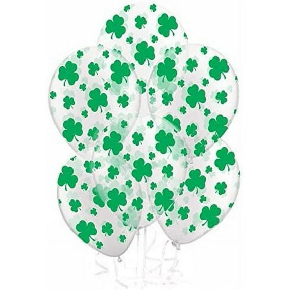 PMU St Patrick's Day Decorations, Latex Balloons, Party Balloon, St. Patrick's Day Balloons, Party Decoration, Crystal Clear/Green Party Decorations, Decoration for Any Types of Party Pkg/12