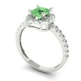 thumbnail image 2 of 0.89 ct Princess Cut Simulated Green Diamond Halo Engagement Ring for Women in 18K White Gold, 2 of 5
