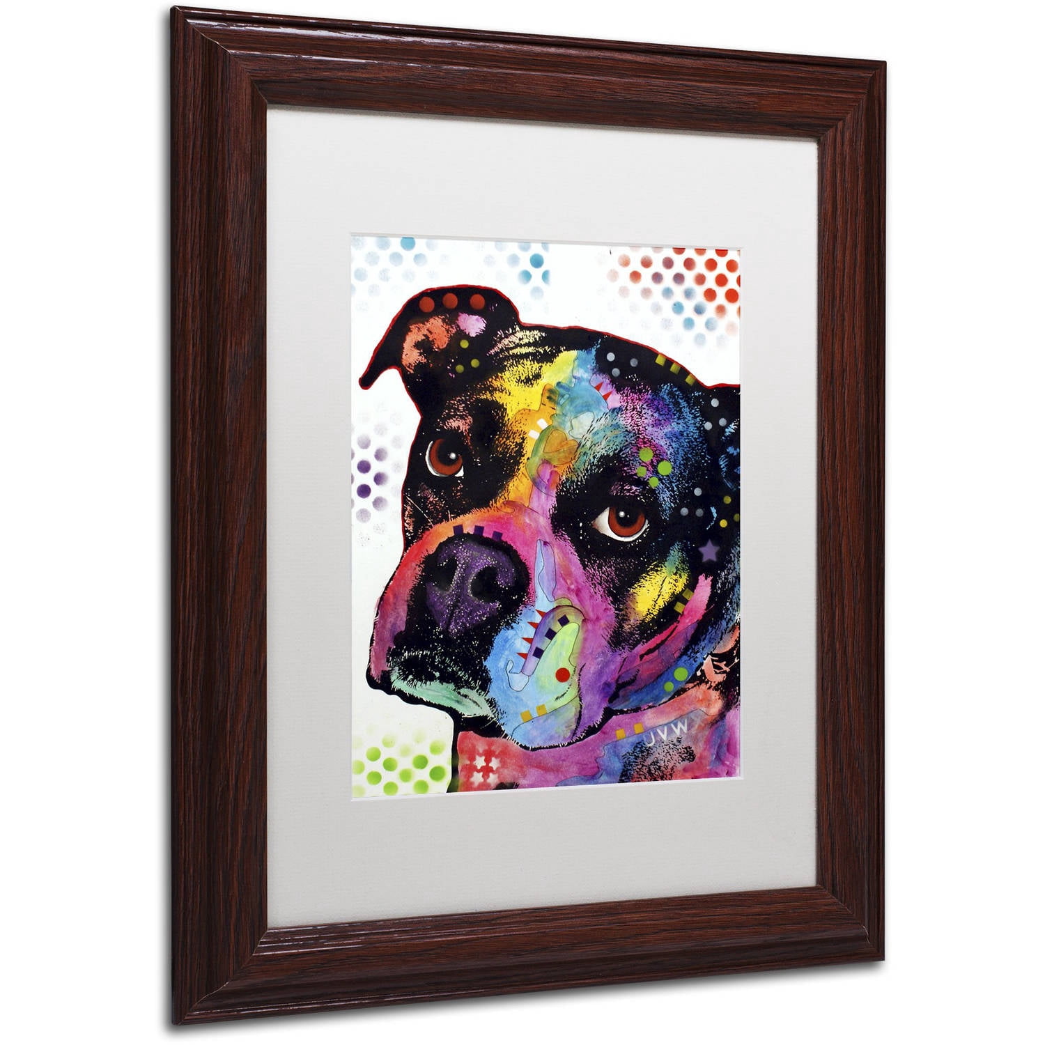 Trademark Fine Art "Young Boxer" Canvas Art by Dean Russo, White Matte, Wood Frame