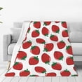 thumbnail image 1 of Balery Hand Drawn Strawberry Manta de Felpa Suave y Acogedora – Cobija de Franela Aterciopelada para Cama, Lavable y Cálida para Sofá, Mascotas, Transpirable-50"x40", 1 of 7