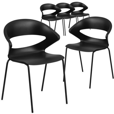 UPC: 0889142660576 | Flash Furniture 5 Pack 440 lb. Capacity Café Style Stack Chair with Flexible Back Design