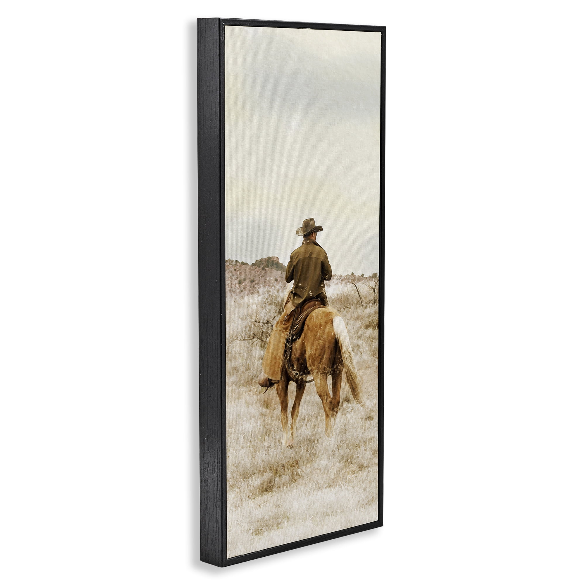 Stupell Industries Wild Wrangling Cowboy Black Framed Giclee Art, design by Marcus Prime