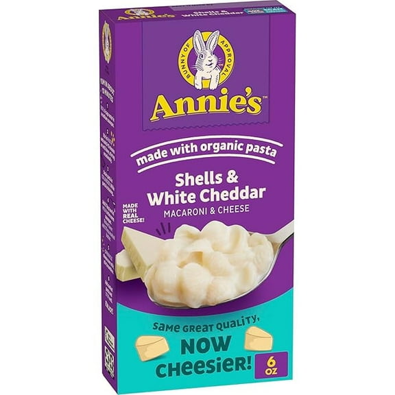 Pack of 2 Annie's White Cheddar Shells Macaroni and Cheese with Organic Pasta, 6 oz