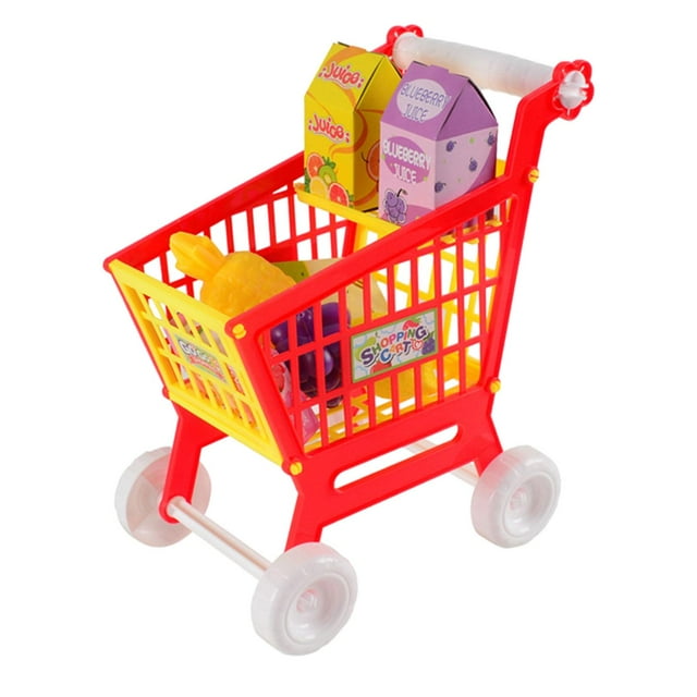 Ruiboury Chariot de Courses pour Enfants avec Rangement pour Jouets Accessoire de Bureau Rouge