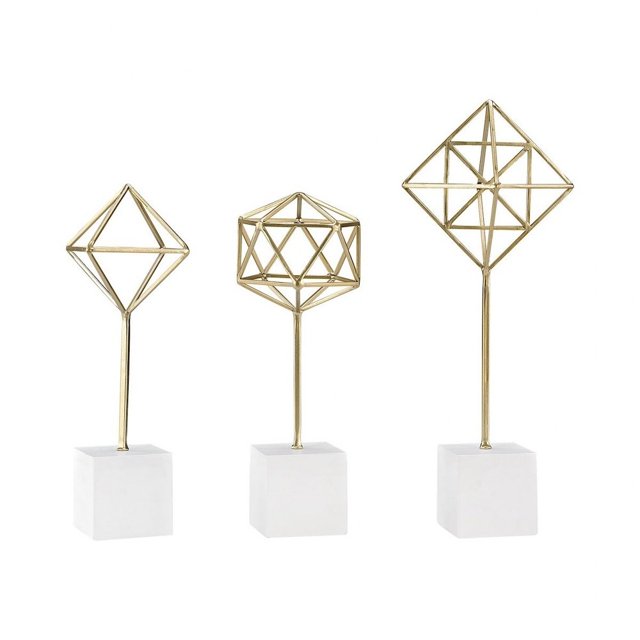 Théorème - Support Décoratif de 16 Po (Ensemble de 3) Finition-Décor Or Doux/blanc -