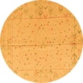 thumbnail image 1 of Ahgly Company Indoor Round Abstract Orange Modern Area Rugs, 8' Round, 1 of 4