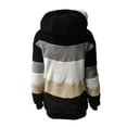 thumbnail image 4 of Eyicmarn Women Thermal Coat, Variegated Color Zipper Open Front Oversize Overcoat in 8 Colors, 4 of 6