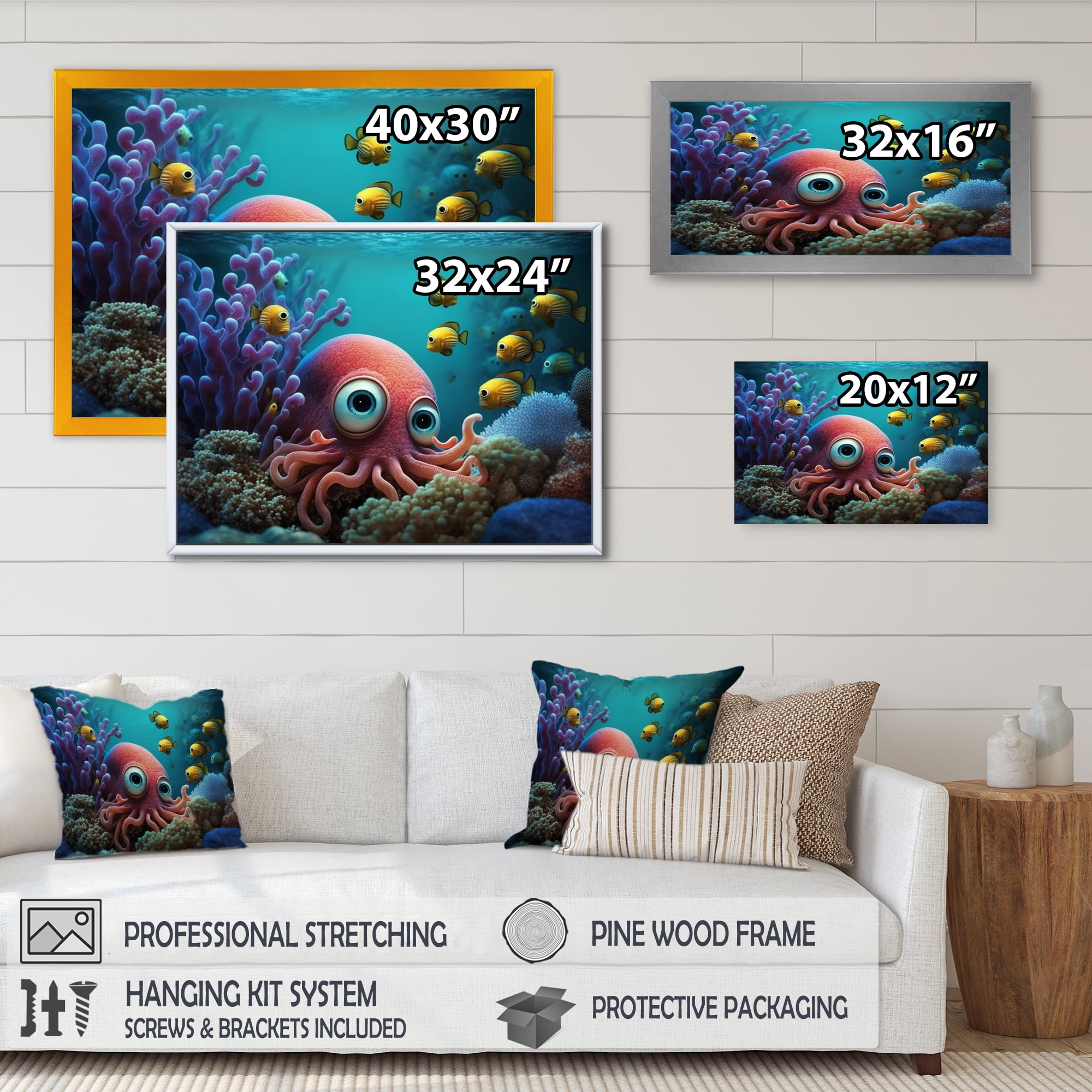 Designart Under The Sea I Canvas Wall Art