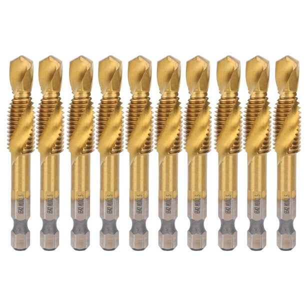 Brocas para roscar, 10 piezas Brocas para roscar con revestimiento de Ti Ti Brocas para roscar Multifuncional NikouMX herramienta