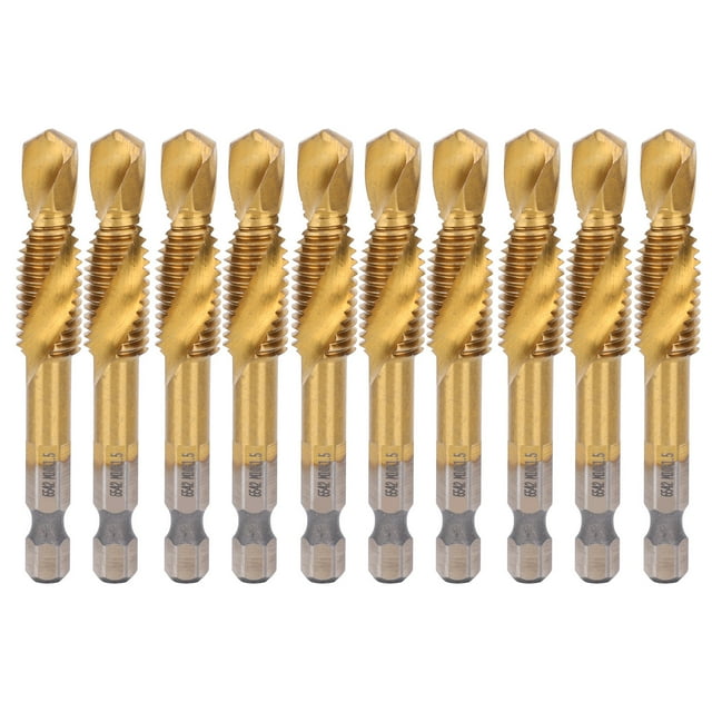 Screw Tap,10Pcs Tap Bits Ti Tap Bits Screw Machine Accessory Achieve More