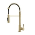thumbnail image 2 of Stylish 20" Ht Single Handle Brushed Gold Pull Down Kitchen Faucet with Water Filter K-107GR, 2 of 15