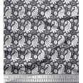 thumbnail image 1 of Soimoi Polyester Crepe Fabric Leaves,Floral & Paisley Block Print Fabric by The Yard 42 Inch Wide, 1 of 3