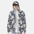 thumbnail image 3 of Pofeuu Lilies Flowers Print Sun Protection Outdoor Lightweight Full Zip UV Cooling Hoodie Long Sleeve Summer Clothing for Outdoor Hiking-Small, 3 of 5