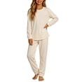 thumbnail image 5 of FSYBOA Girls Outfit Set, 2 Piece Comfortable Casual Crew Neck Tops and Pants Khaki Size 14-15T, 5 of 7