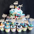 thumbnail image 4 of 16PCS Transportation Cupcake Toppers Wooden Airplane Car Ship Train Cake Toppers for Transportation Traffic Vehicle Party Decorations Birthday Baby Shower Supplies, 4 of 6