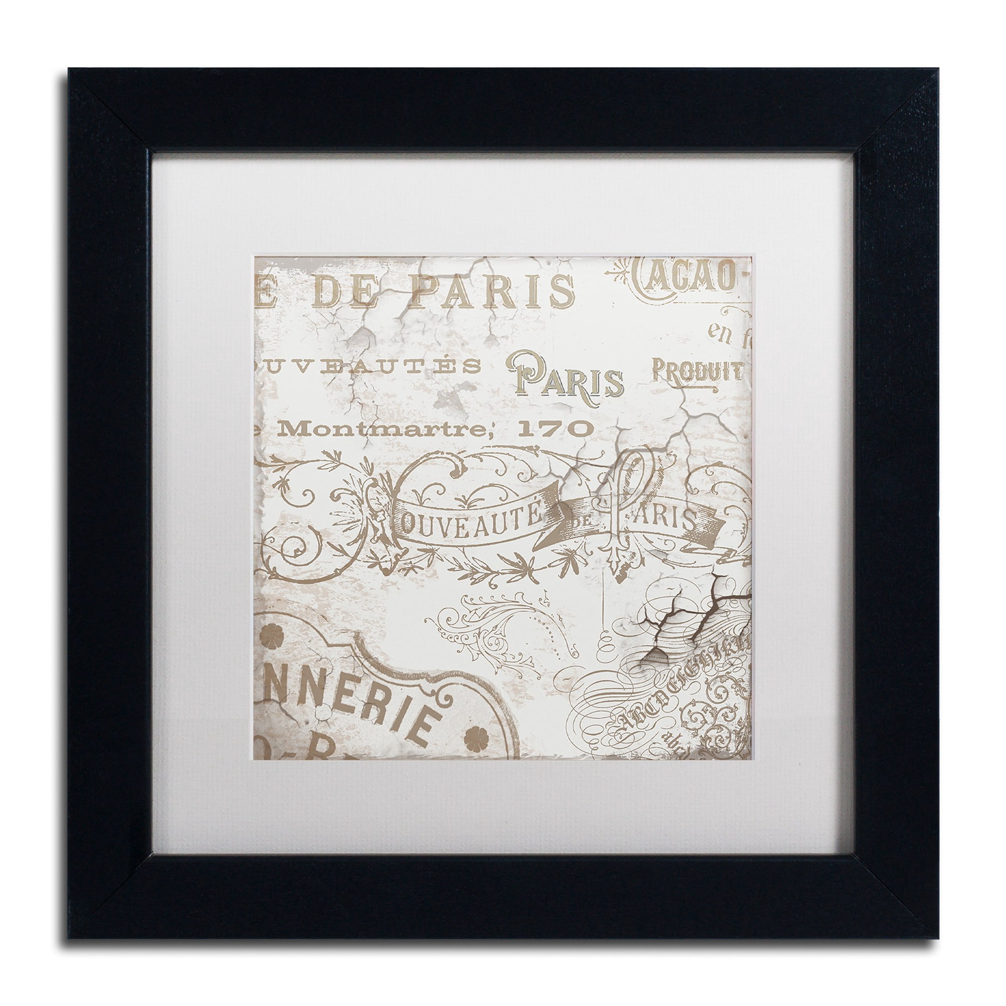 Trademark Fine Art "Bon Mots IV" Canvas Art by Color Bakery White Matte, Black Frame